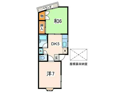 ライトコート西浦賀(2DK/2階)の間取り写真