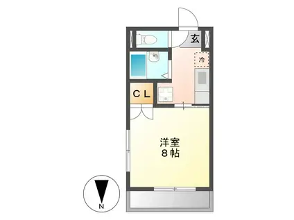 メゾンミレー(1K/2階)の間取り写真