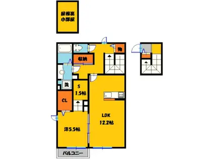 ランドスケープタウン(1SLDK/2階)の間取り写真