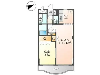 メゾン・グロワール(1LDK/1階)の間取り写真