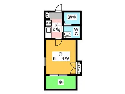 フローリア枡形(1K/1階)の間取り写真