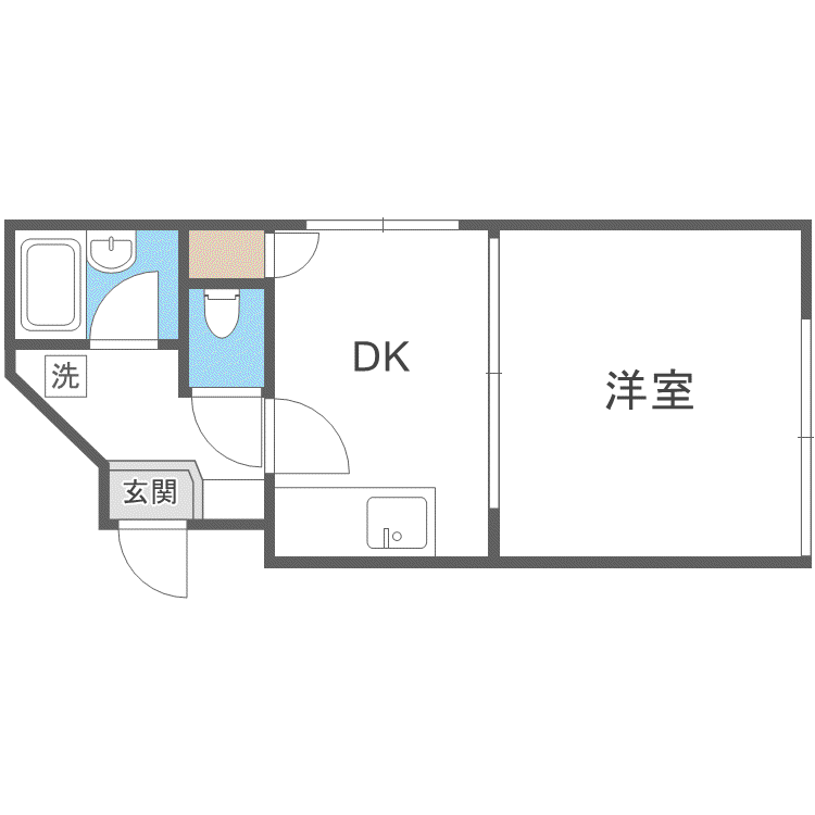 メゾン中島(1DK/4階)の間取り写真