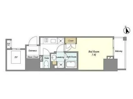 ディームス三田(1K/3階)の間取り写真