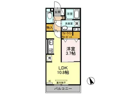 ロイヤルスクエア(1LDK/2階)の間取り写真