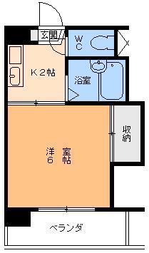 エクレール味酒(1K/4階)の間取り写真