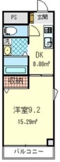 セーズシャンブル(1DK/1階)の間取り写真