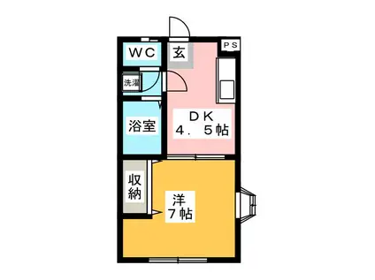 エステート・ヤヨイ(1DK/1階)の間取り写真