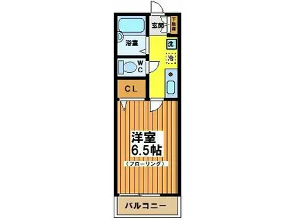 メゾンハーベストII(1K/1階)の間取り写真