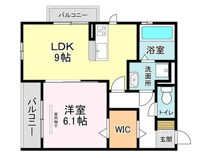 ティーガーデンヴィレッジ(1LDK/2階)の間取り写真