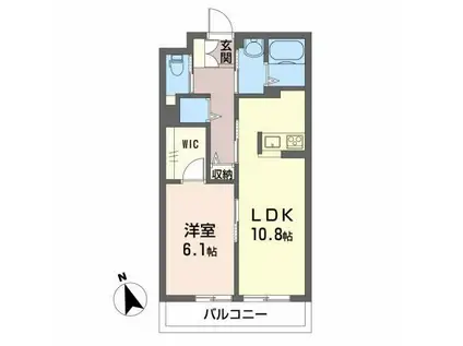 BEREOオリエンス(1LDK/3階)の間取り写真