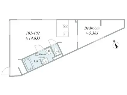 TRIAS329(1LDK/1階)の間取り写真