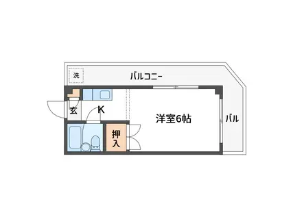 津久井マンション(ワンルーム/2階)の間取り写真