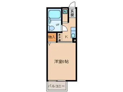 シティハイム・プレアデス(1K/2階)の間取り写真
