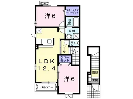 ブリエ・ルーチェ(2LDK/2階)の間取り写真