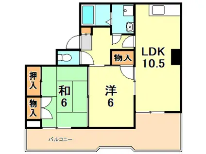 白川台ステイツ(2LDK/3階)の間取り写真