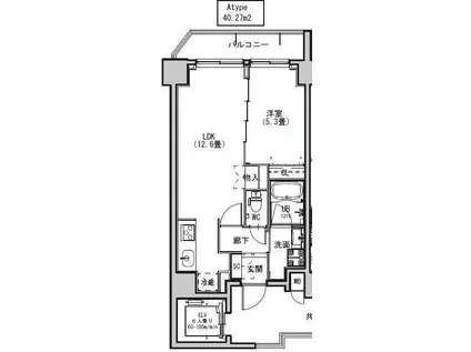 エスレジデンス両国アヴェニュー(1LDK/4階)の間取り写真