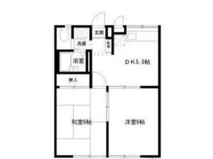 エステートSKI(2DK/2階)の間取り写真