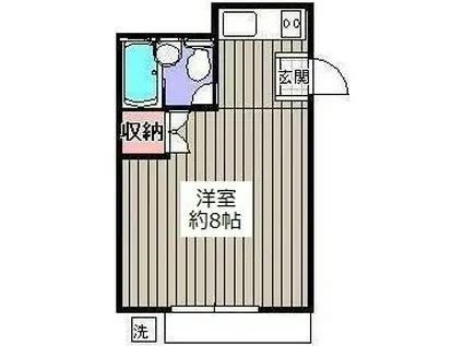 ハウスみどり(ワンルーム/1階)の間取り写真