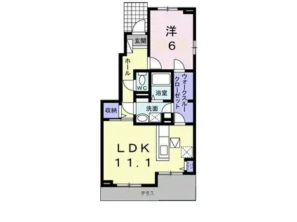 サン・ハーモニーC(1LDK/1階)の間取り写真