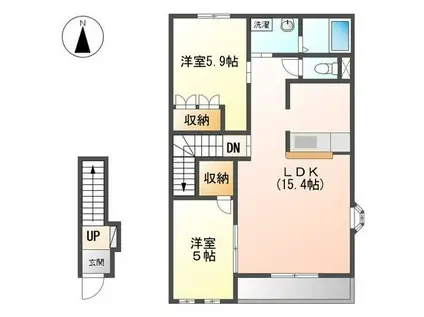 ポラリス弐番館(2LDK/2階)の間取り写真