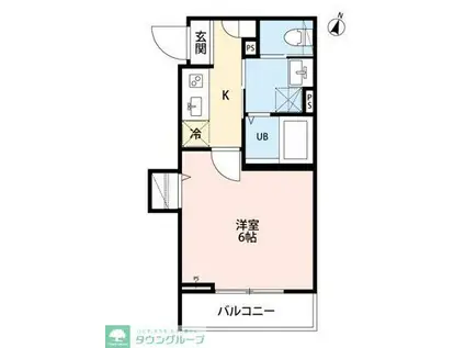 ティファナ蕨(1K/1階)の間取り写真