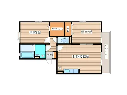 Q.FRONT(2LDK/3階)の間取り写真