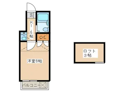 アネックス鶴ヶ峰(1K/2階)の間取り写真