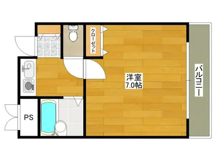 カサ・デ・グラナダ(1K/2階)の間取り写真