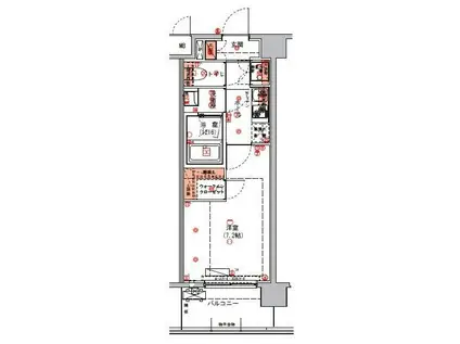 ハーモニーレジデンス東京アーバンスクエア002(1K/3階)の間取り写真