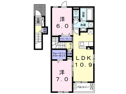 イリス A(2LDK/2階)の間取り写真