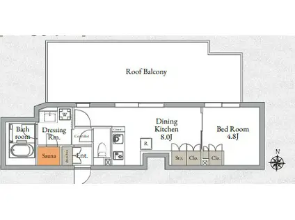 LIVE CASA千鳥町(1DK/5階)の間取り写真