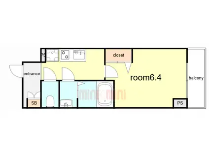 CREST TAPP DITA 神戸西パークフロント(1K/4階)の間取り写真