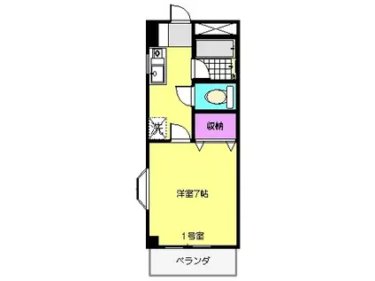 バーディー花水木(1K/2階)の間取り写真