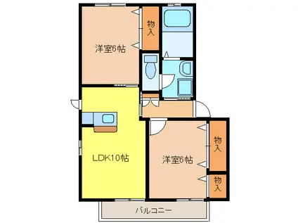 ESPOIR(2LDK/1階)の間取り写真