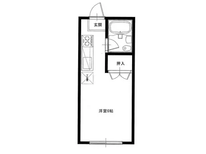 ジョージタウンA棟(1K/1階)の間取り写真