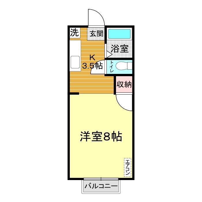 CHEZTOI(1K/2階)の間取り写真