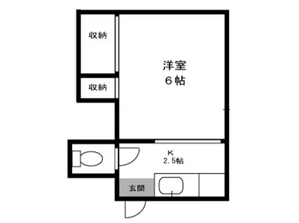 あすかアパートメント大井町(1K/1階)の間取り写真