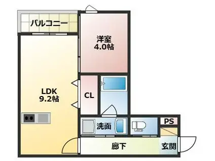 GRANDCIA PLUS(1LDK/1階)の間取り写真