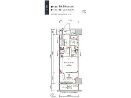 SAKURA AXIS NAKAITABASHI(1DK/5階)の間取り写真