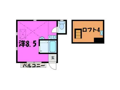 ヴィラ ペティット(ワンルーム/1階)の間取り写真