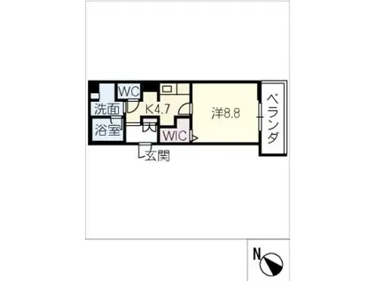 ドエルエルガー(1K/4階)の間取り写真