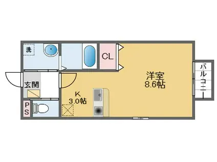 メゾン・ド・シュー(1K/2階)の間取り写真