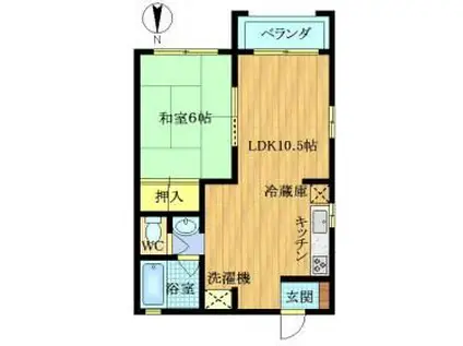 サンライズ(1LDK/2階)の間取り写真