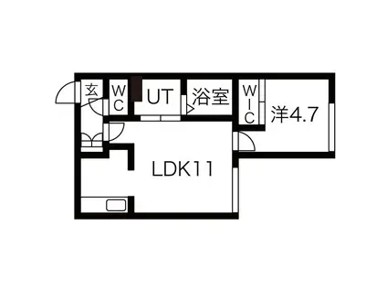 LIS BLANC手稲(1LDK/1階)の間取り写真