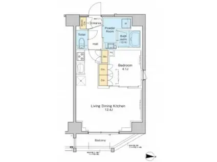 プラウドフラット錦糸町II(1LDK/6階)の間取り写真
