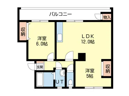 リヴェール中島(2LDK/3階)の間取り写真
