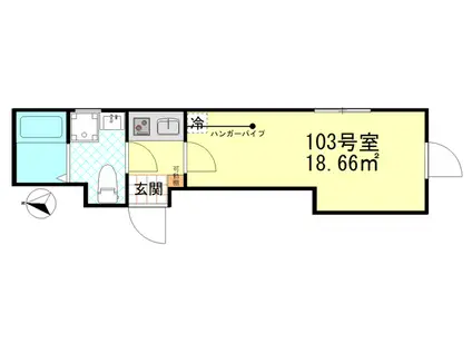 オーガスタコート堀切菖蒲園(1K/1階)の間取り写真