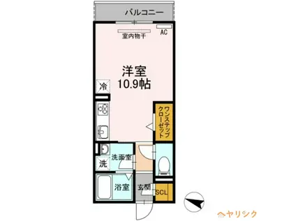 CASA SOLEFINADA(ワンルーム/2階)の間取り写真