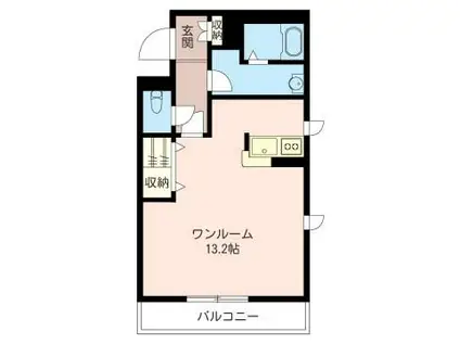 コスモパレス(ワンルーム/3階)の間取り写真