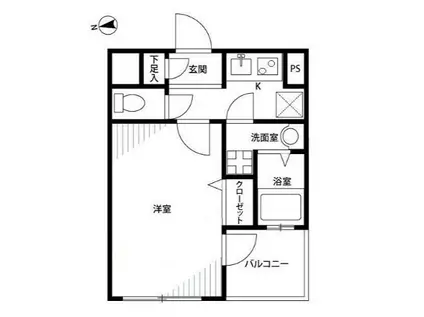 プレール天王洲アイル弐番館(1K/6階)の間取り写真